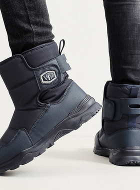 冬季新款雪地靴男士加绒棉鞋保暖加厚防水防滑东北户外旅游雪地鞋