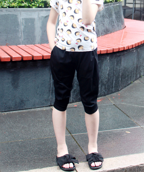 清货 夏款童装 韩国儿童时尚垮裤 韩范女童七分休闲裤中大童