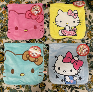 hello-Kitty猫毛绒抽绳式束口袋出行收纳袋化妆包立拍得相机布袋