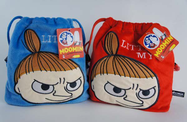 姆明一族亚美卡通毛绒抽绳式出行收纳包化妆包布袋束口袋相机袋