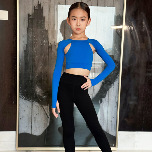 Venny薇妮拉丁舞服秋冬女童练功服长袖上衣舞蹈长裤训练练习套装