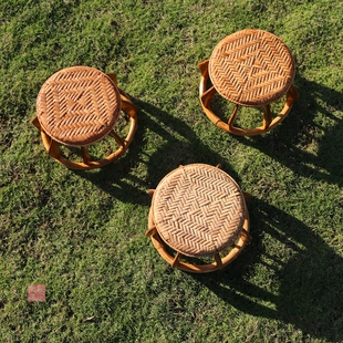 小凳子 傣族手工儿童座椅 傣寨竹楼竹编西双版纳传统板凳透气便携