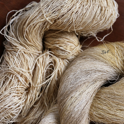 老挝真丝线 野蚕丝甘地和平丝印度蚕大地色手织布原料Ahimsa silk