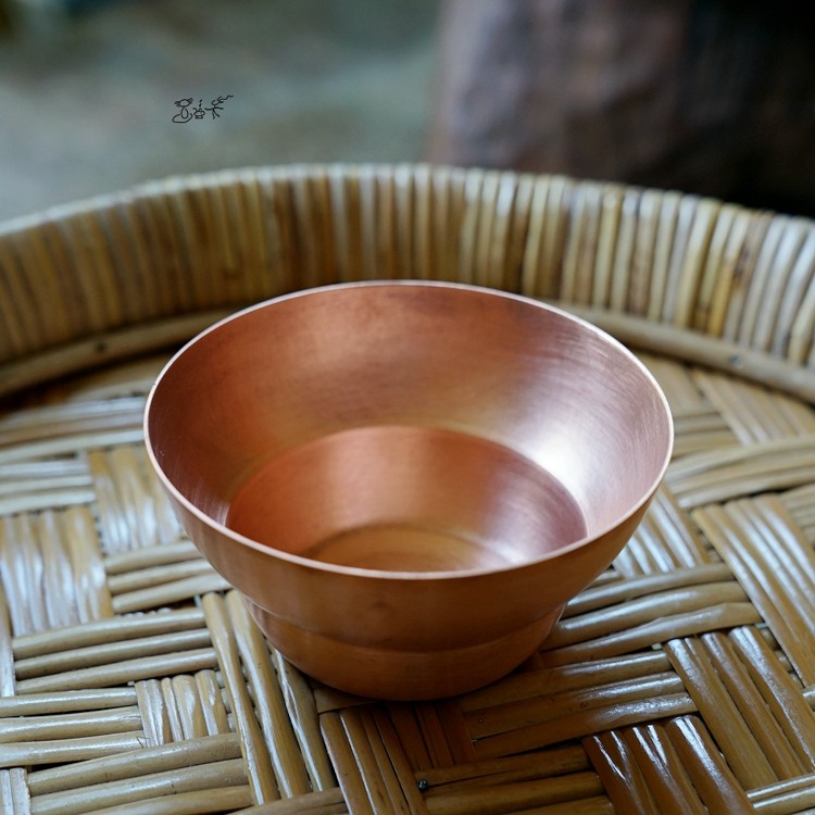 葫芦碗 紫铜胚子红铜壶承水盂350ml金属碗简约日式复古户外餐具