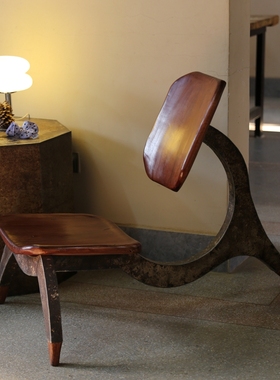 喜余铁艺木凳靠背椅工业风