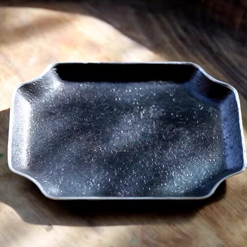 芳手盘 菓子盘中国传统手工铁艺茶盘杂物首饰糖果碟匠人匠心制作