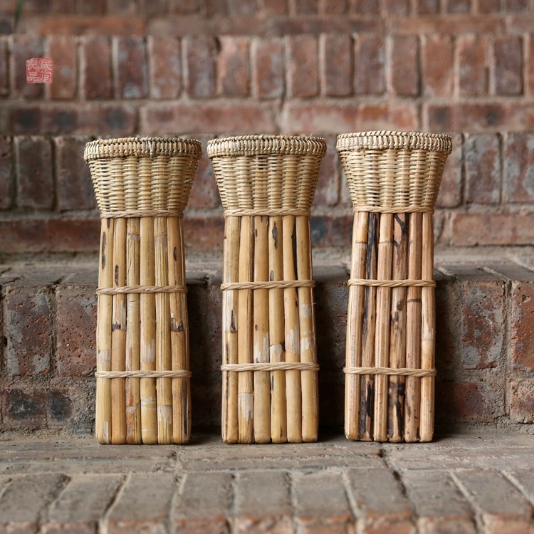 傣族刀鞘 民间花器 云南版纳波涛手工编竹皮 东南亚传统收纳刀具