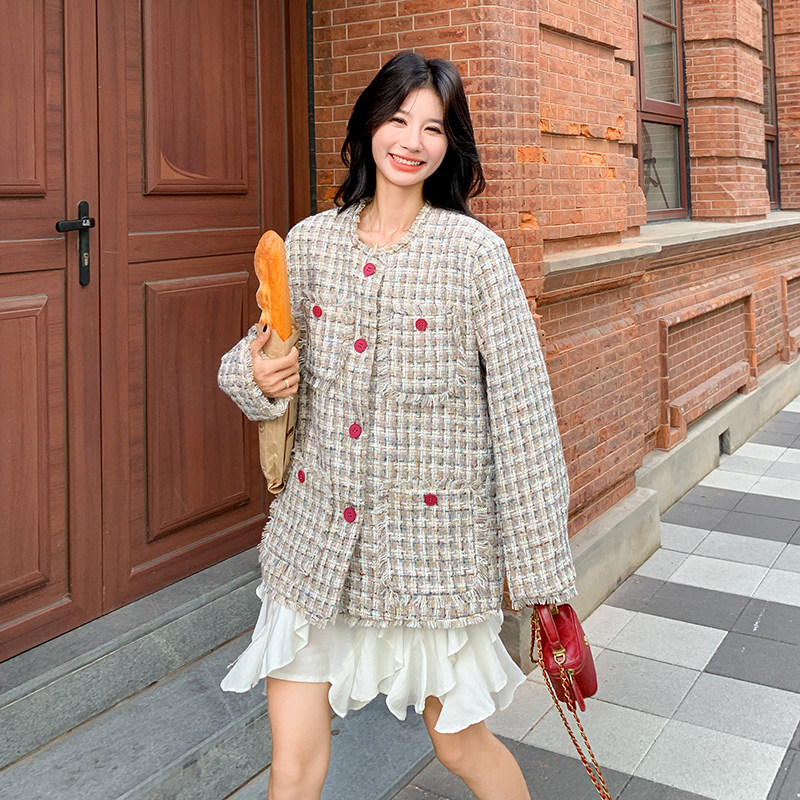 减龄少女小香风格子外套女春秋2025新款独特超好看上衣爆款巨好看,女装短外套,2C237