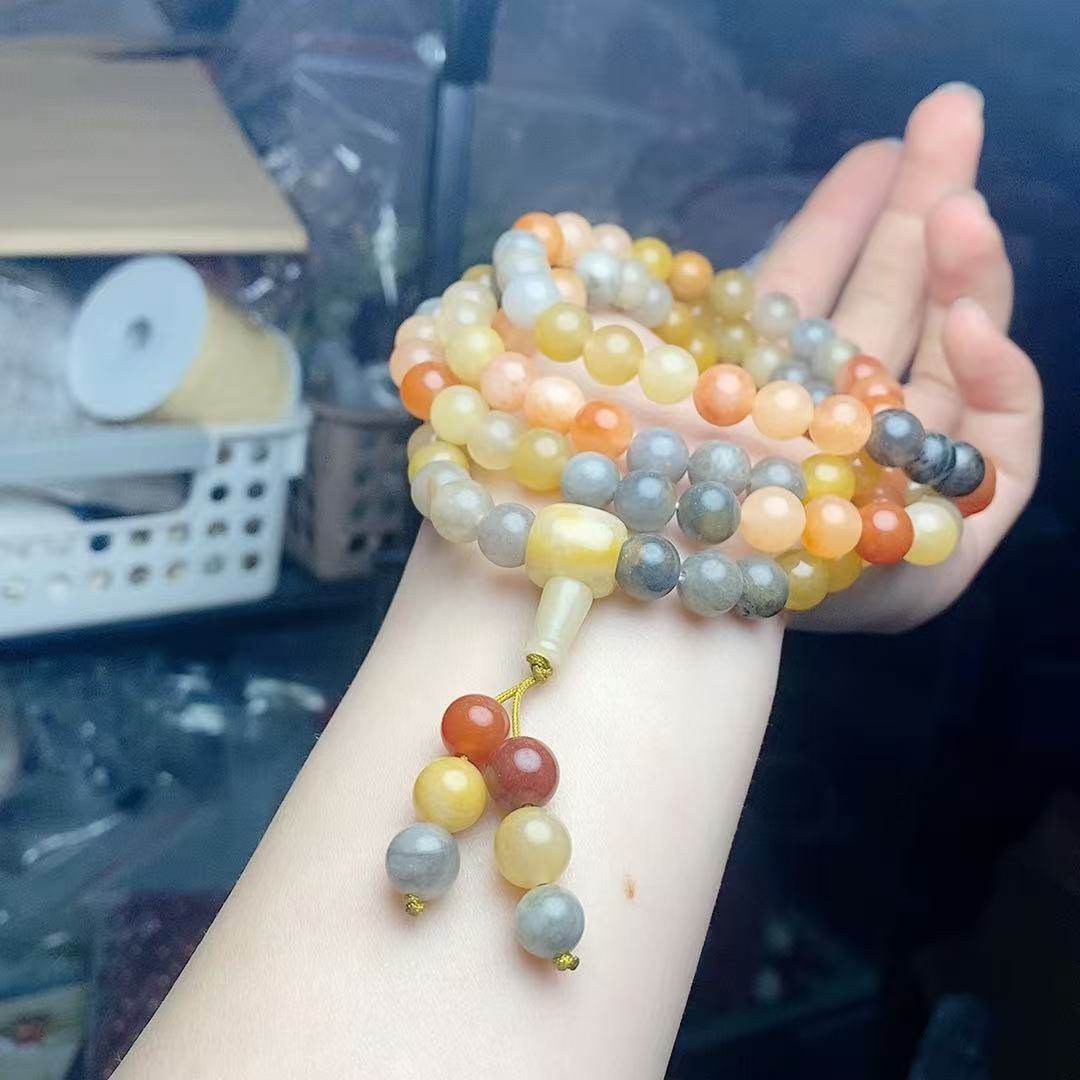 （AAA）金丝玉多宝毛衣链设计款百搭小众精致项链毛衣链女款饰品