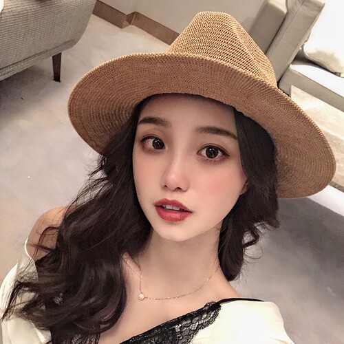 网红同款m标巴拿马英伦爵士草帽