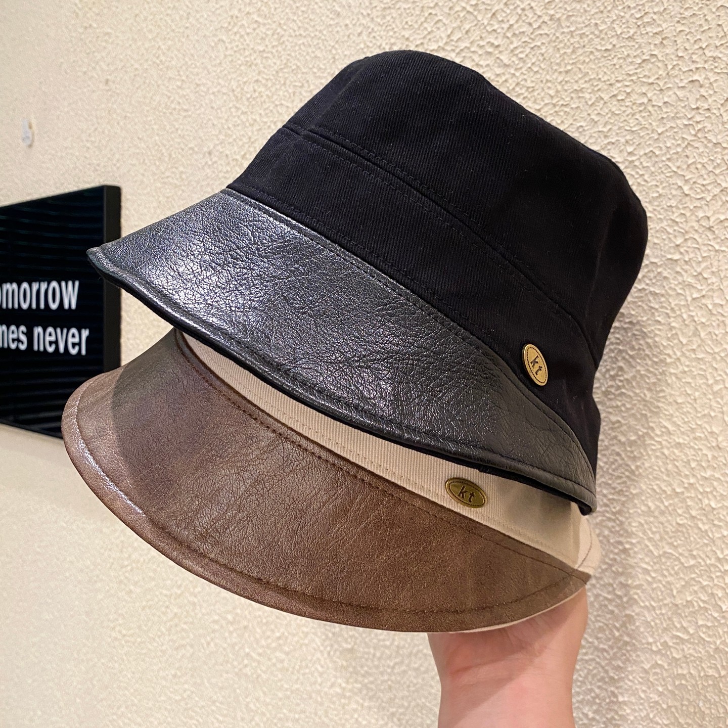 韩版ins日系复古皮拼接渔夫帽子女显脸小百搭遮阳防晒盆帽水桶帽,服饰配件/皮带/帽子/围巾,帽子,淘宝优惠券,粉丝福利购,淘宝优惠卷