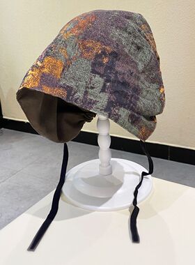 小众复古系带套头帽春秋个性