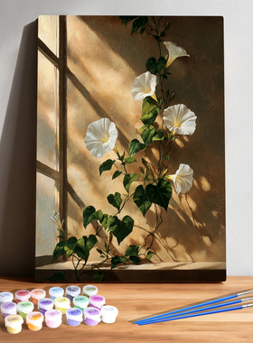 花漾时光 diy数字油画花卉治愈减压手绘填色客厅装饰画挂画礼物