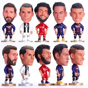足球球星人偶公仔可动C罗尤文图斯萨拉赫梅西内马尔手办车载摆件