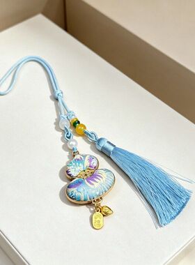 成品手工仿宋锦新中式紫色流苏国风葫芦吊坠挂饰挂件车载钥匙扣