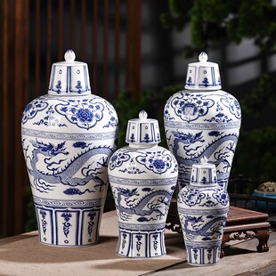 景德镇元青花陶瓷酒瓶家用1斤5斤10装密封酒坛子仿古风茅台瓶礼盒