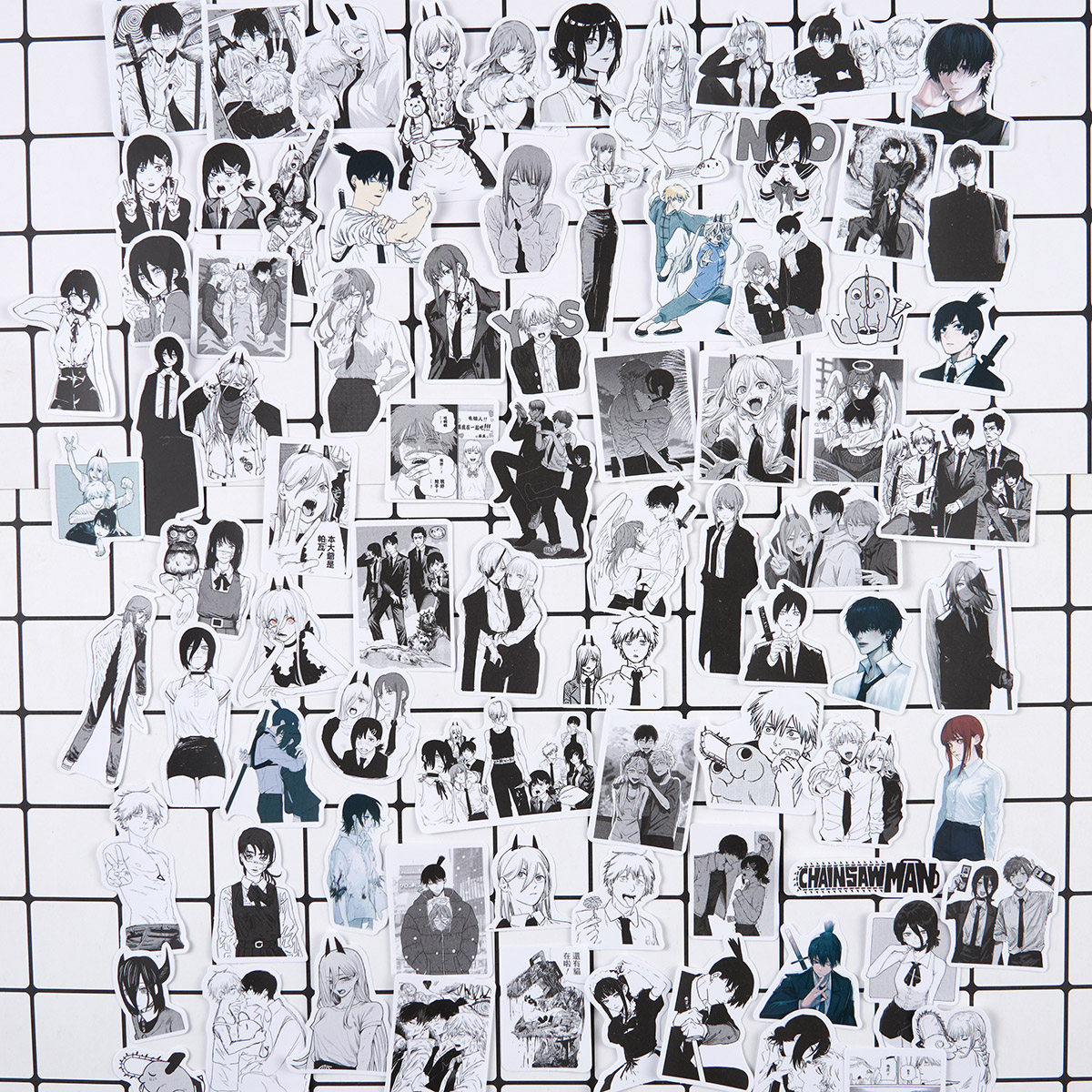 80张黑白动漫电锯人链锯人贴纸电次帕瓦周边手机笔记本diy装饰贴