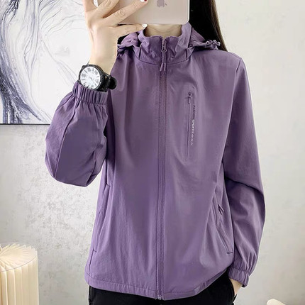 网衬冲锋衣女春秋季薄款开衫外套防水透气弹力户外登山服运动风衣