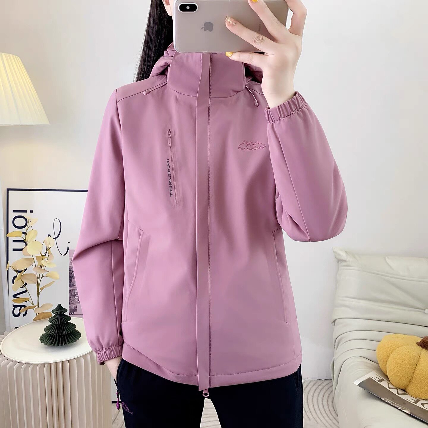 冲锋衣棉服女轻便保暖防风防水夹棉秋冬季外套男休闲户外连帽棉衣