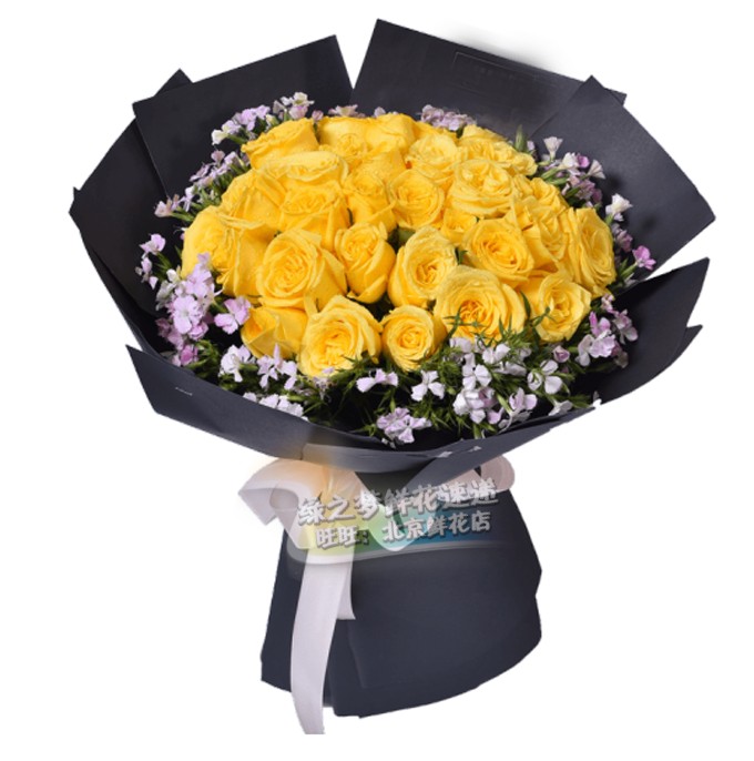 黄玫瑰花束北京花店送花网红生日鲜花送女友送爱人送男友道歉送花