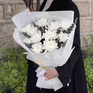 清明节11朵白菊花鲜花束上坟扫墓祭拜哀悼白事缅怀送别扫墓鲜菊花