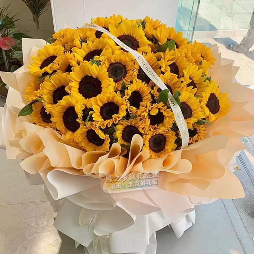 向日葵鲜花太阳花束北京鲜花店北京鲜花速递女友生日鲜花配送天津