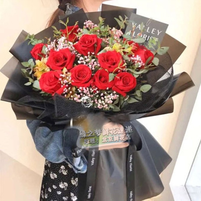 北京同城鲜花速递红玫瑰礼盒圣诞节鲜花店爱人七夕女朋友生日送花