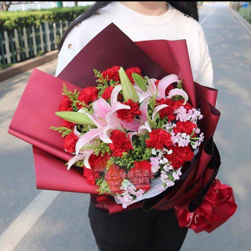 母亲生日送花百合康乃馨妈妈北京鲜花速递鲜花配送鲜花店同城天津