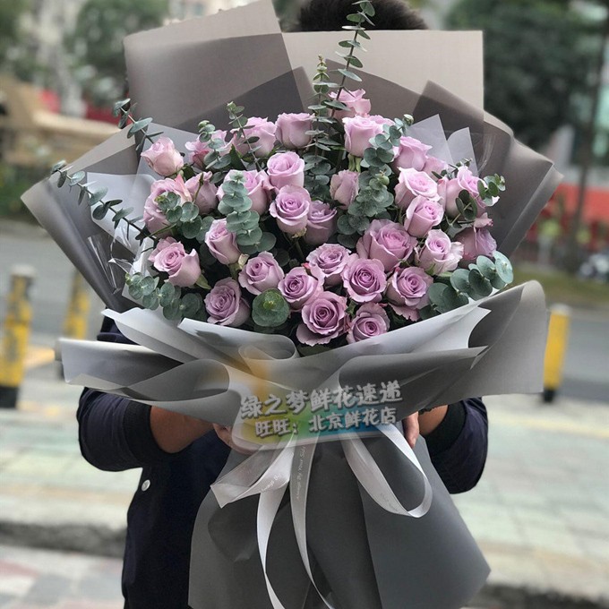 51枝海洋之歌韩式花束北京鲜花速递同城花店女友长辈生日送花上门