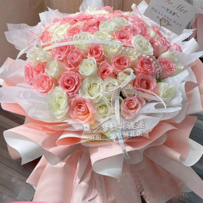混搭花束99朵混搭玫瑰花束生日北京同城鲜花速递配送结婚纪念日花