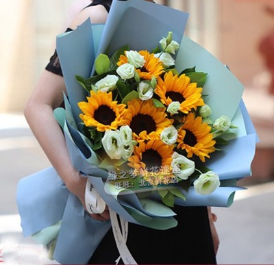 鲜花速递北京同城向日葵花束毕业花鲜花店生日订花送花石家庄花店