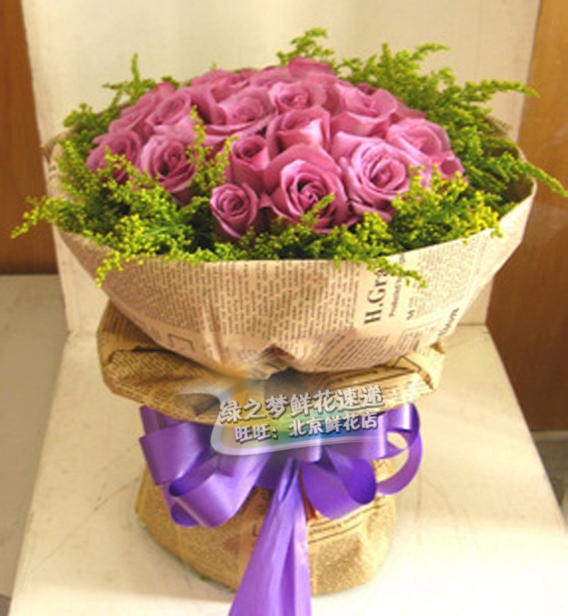 北京生日送花老婆 鲜花天津石家庄鲜花店 紫玫瑰鲜花上海同城鲜花