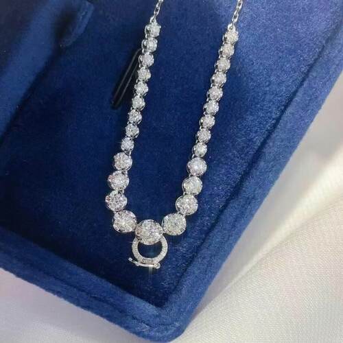 18K金女镶嵌1.5克拉天然南非高品质钻石万能扣项链真金真钻送证书