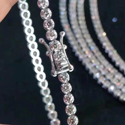 18K金女镶嵌3克拉天然南非高品质钻石圆钻大钻手链真金真钻送证书