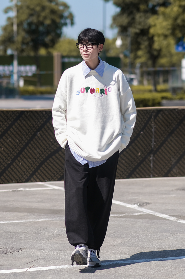 BKM09-P88抖音直播宽松套头圆领宽松刺绣毛衣针织衫毛线衫,男装针织衫/毛衣,电商B327