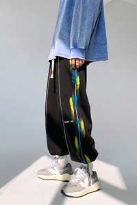 22-春装-抖音直播款 纯棉 B327-K56-P60 男休闲宽松运动裤束脚裤图片