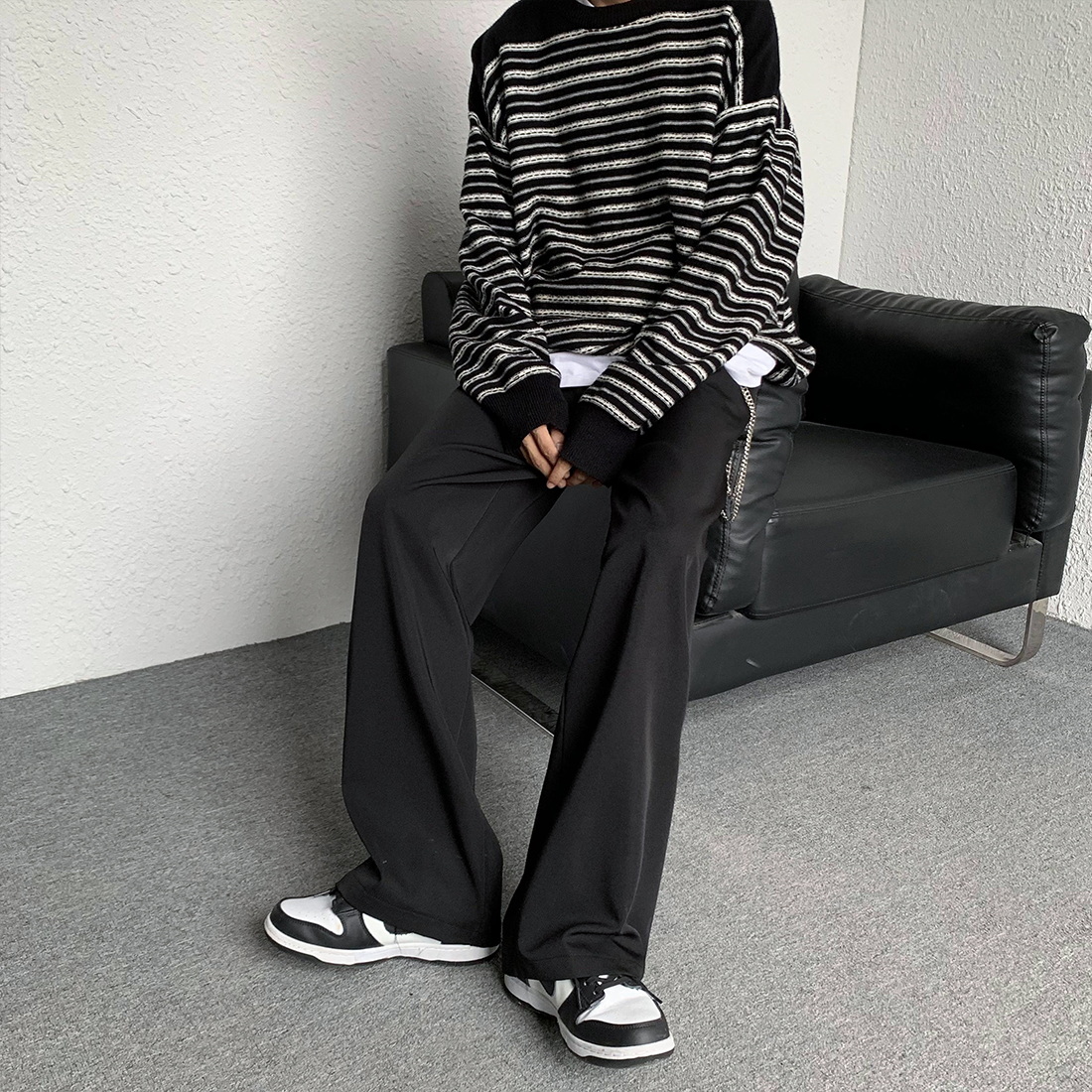 B327-K13-P50送裤链宽松休闲裤西装男女拖地裤休闲裤百搭裤子,男装西服套装,电商B327