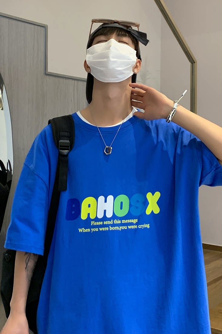 抖音直播款新款男女夏天宽松休闲短袖t恤半袖teeT18-P25,男装T恤,电商B327