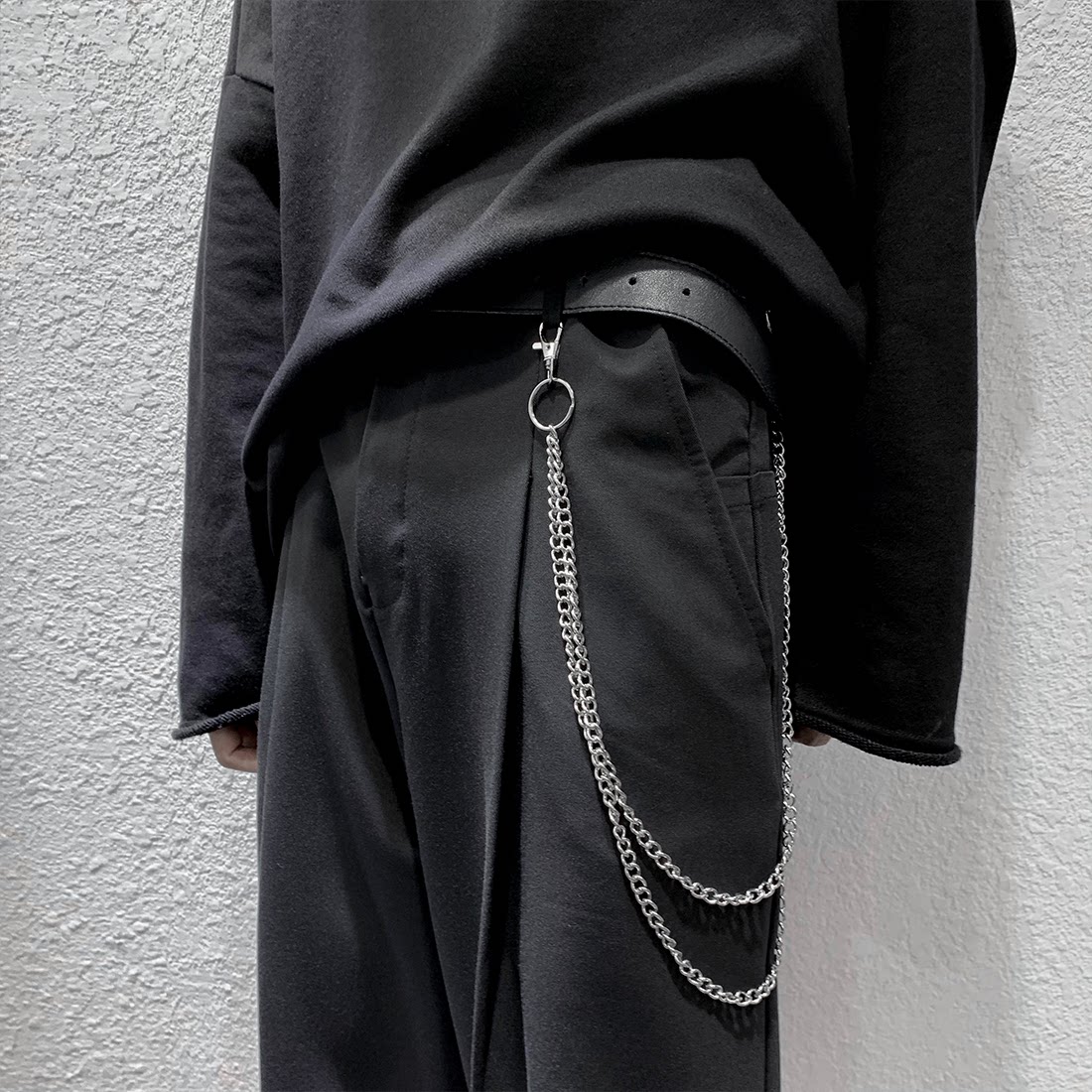 K13-P50送裤链秋冬款宽松休闲裤百搭西装拖地裤情侣休闲裤，男装西服套装，电商B327