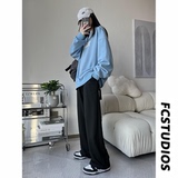 港风男女中性风宽松休闲运动裤抽绳裤百搭卫裤针织裤K17-P45，男装休闲裤，电商B327