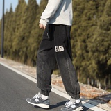 N28-P55限78成份75%棉5%粘纤20%聚酯纤维男士刺绣休闲束脚牛仔裤，男装牛仔裤，电商B327