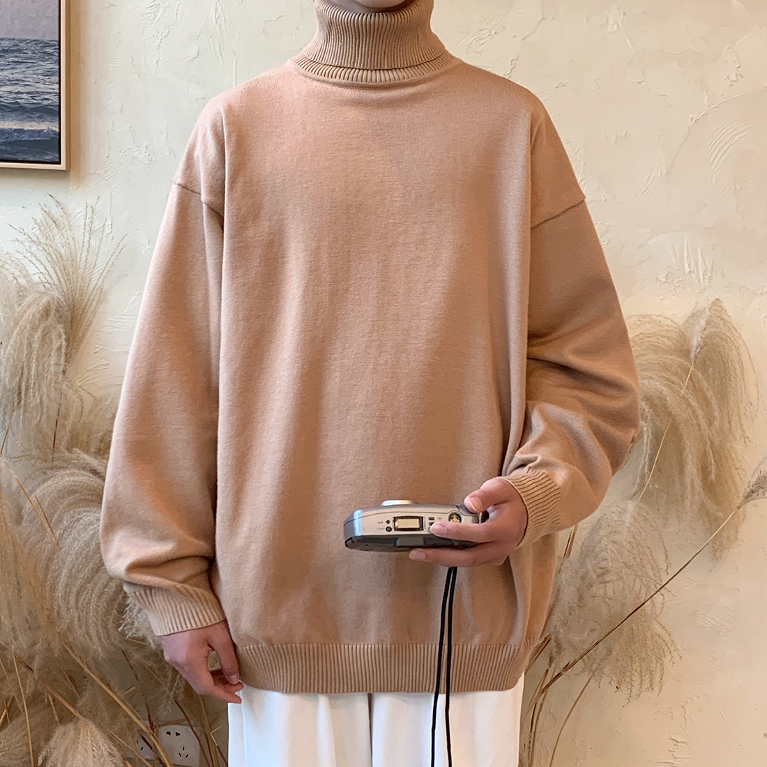 8色秋冬高领毛衣纯色百搭休闲打底衫毛线衣BKM16-特P35~冲,男装T恤,电商B327