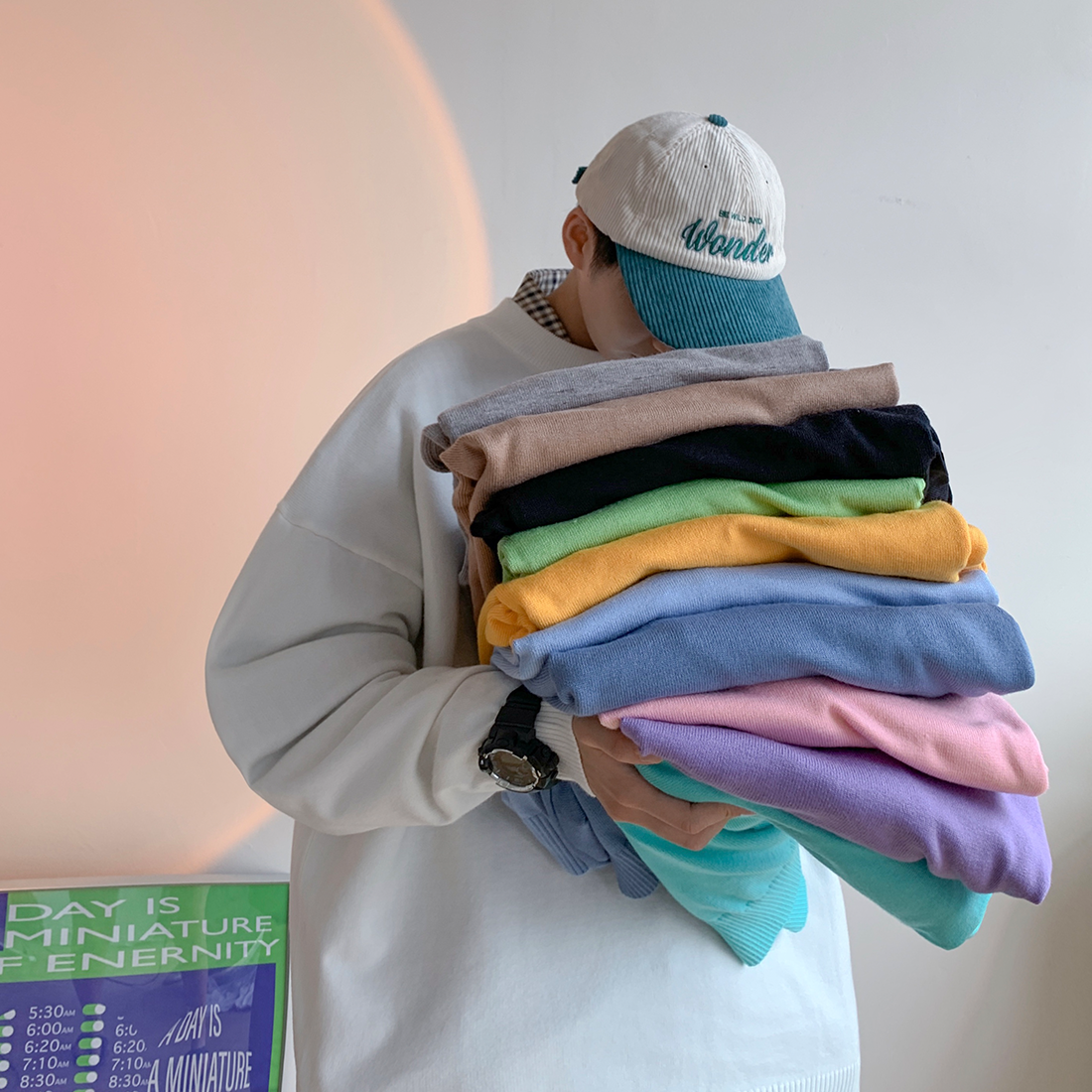 男女宽松圆领套头毛衣针织衫秋冬打底衫BKM01-特P35M-5XL,男装T恤,电商B327