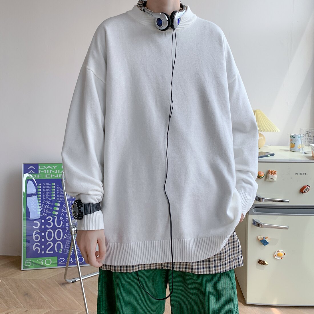 秋冬圆领宽松套头毛衣休闲针织衫毛线衣BKM01-特P35,男装针织衫/毛衣,电商B327