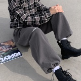 K003-P50~21/春款现货港风宽松运动裤束脚休闲裤男针织卫裤控68，男装休闲裤，电商B327