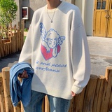现货足BKM05-P75-秋冬男女宽松印花毛衣保暖针织衫圆领线衣，男装针织衫/毛衣，电商B327