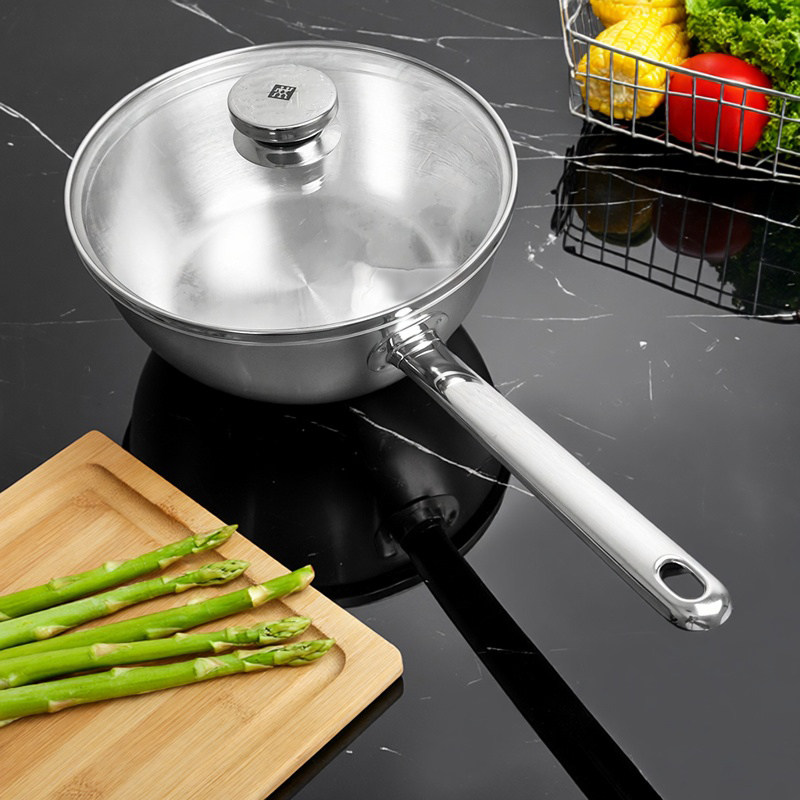 双立人比利时产Specials不锈钢平底煎锅炒锅长柄无涂层家用厨房