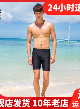 三奇长泳裤游泳裤温泉大码游泳衣速干套装防水男男士泳衣18351