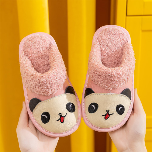 正品牛皮卡通冬天学生防水拖鞋