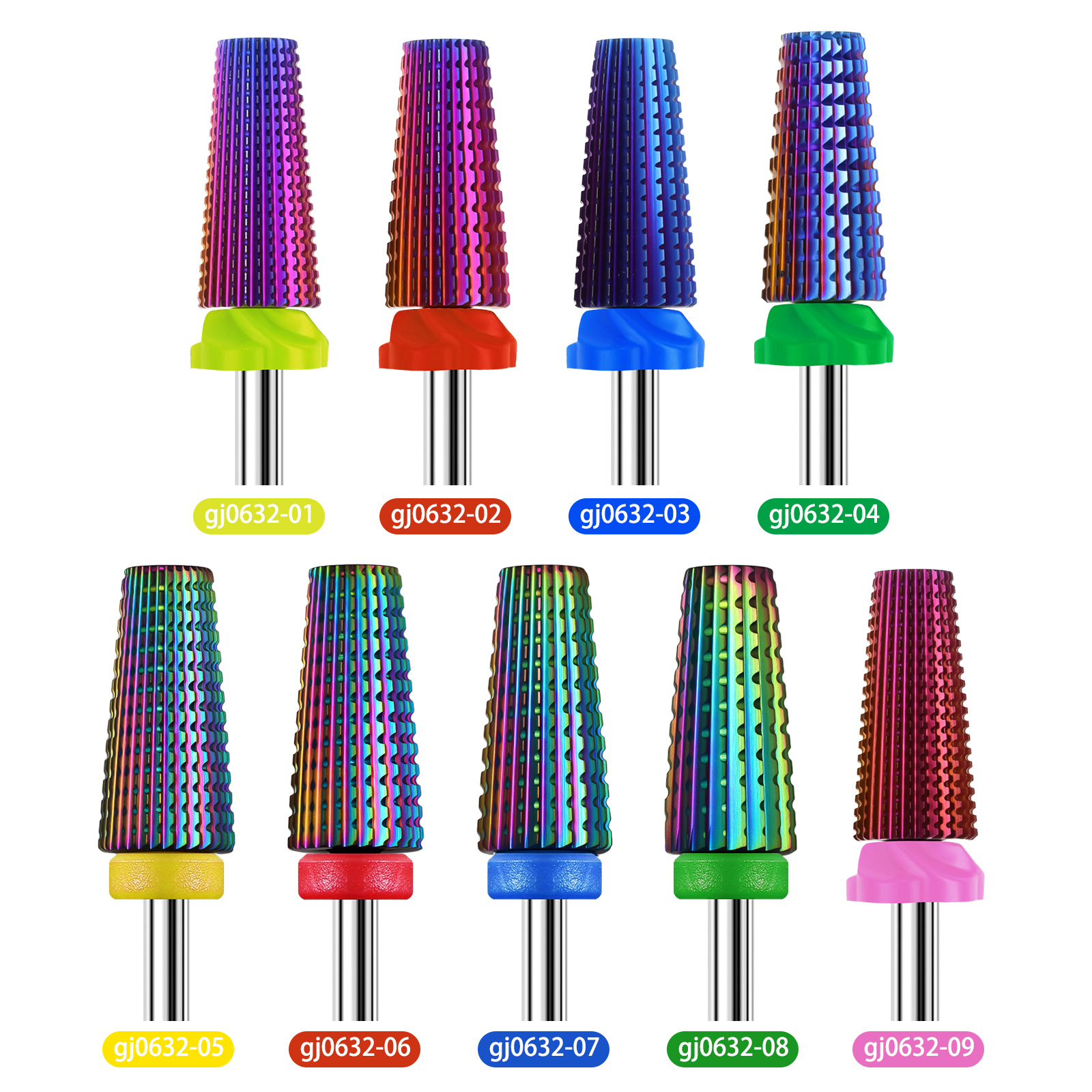 跨境爆款美甲多功能钨钢打磨头五合一合金钻头卸甲去死皮硬茧